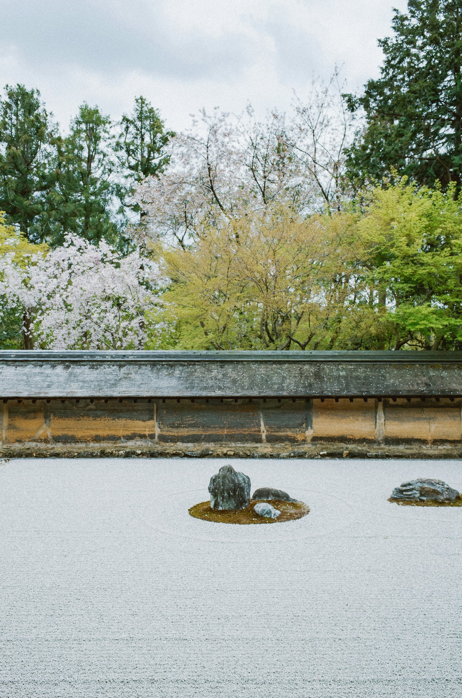 Zen garden in Kyoto, raked sand and rocks